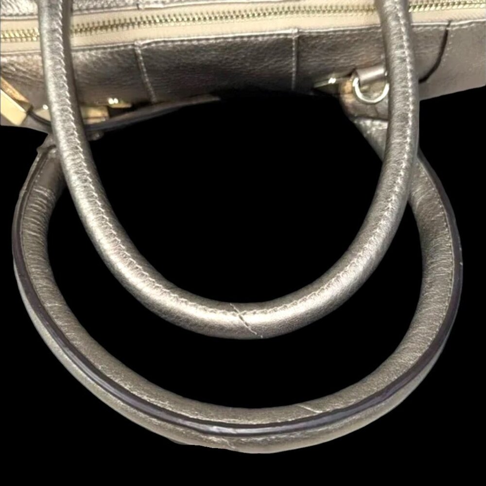 B. Makowsky Pebbled Leather Bronze Shoulder Bag - Picture 6 of 14